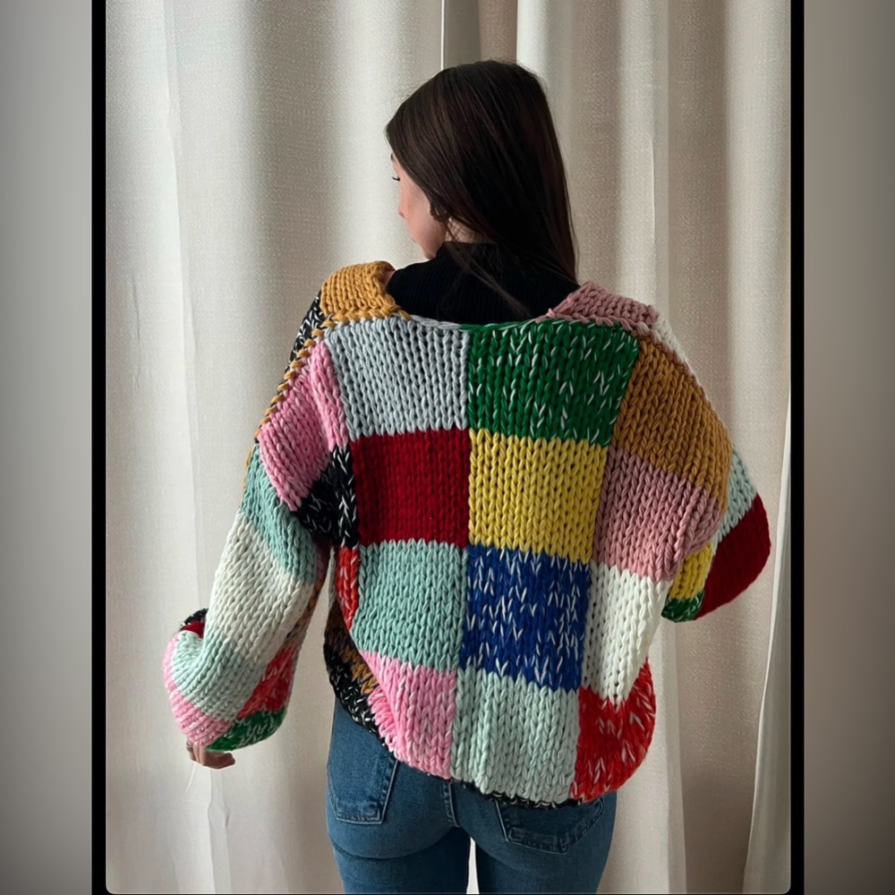 Polagram Colorful Patchwork Knit Cardigan - Picture 3 of 7